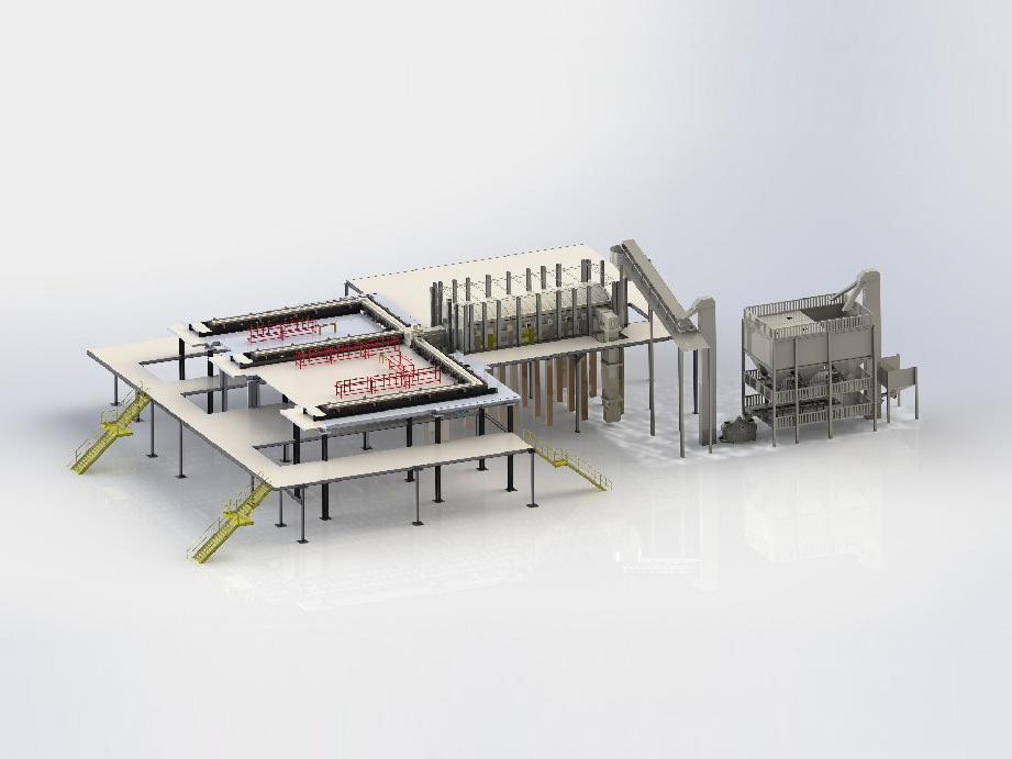 Glass fiber core material production line